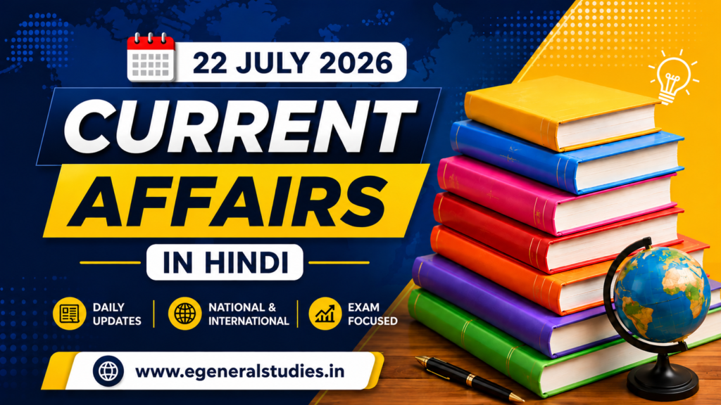 Daily Current Affairs 22 July 2026 | One-Liner GK | सभी प्रतियोगी परीक्षाओं के लिए